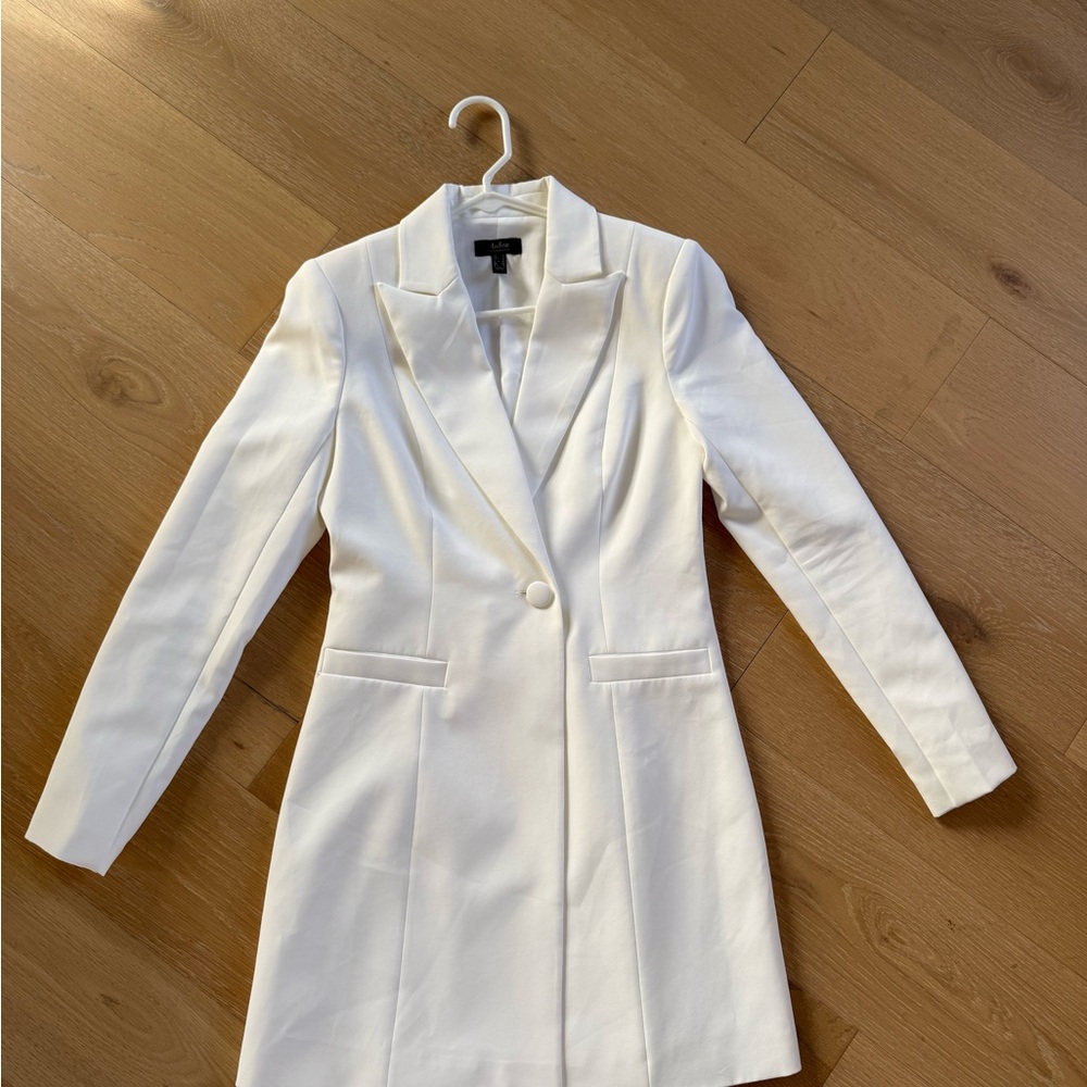 Aidan Mattox White Blazer Dress